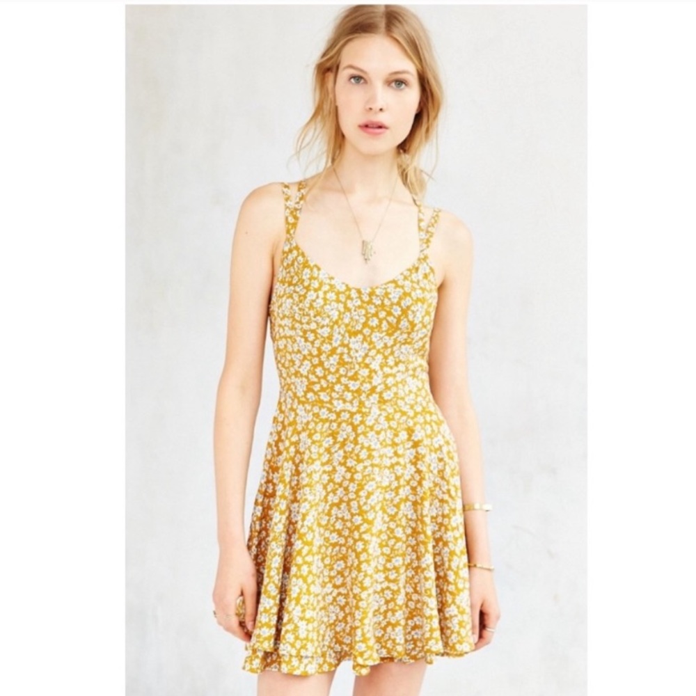 Strappy mustard yellow dress!!